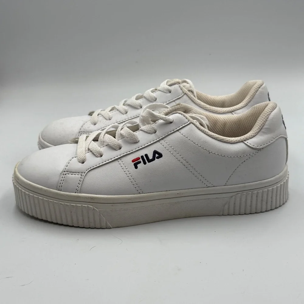 Fila Womens White Platform Sneakers Shoes Lace Up Casual Comfort 8 Chunky Retro - Picture 5 of 9